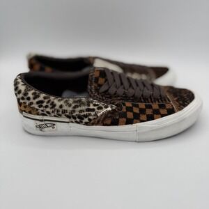 Vans Slip On Pro Mix & Match Leopard Checkerboard Skate Shoes